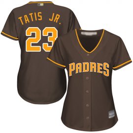 San Diego Padres #23 Fernando Tatis Jr. Brown Alternate Womens Stitched MLB Jersey