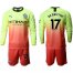 Manchester City #17 De Bruyne Third Long Sleeves Soccer Club Jersey