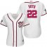Washington Nationals #22 Juan Soto White Home 2019 World Series Champions Womens Stitched MLB Jersey
