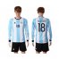 Argentina #18 Pastore Home Long Sleeves Soccer Country Jersey