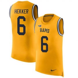 Nike Los Angeles Rams #6 Johnny Hekker Gold Mens Stitched NFL Limited Rush Tank Top Jersey