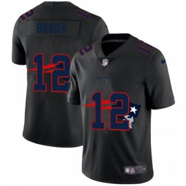 New England New England Patriots #12 Tom Brady Mens Nike Team Logo Dual Overlap Limited NFL Jersey Black
