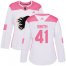 Adidas Calgary Flames #41 Mike Smith White/Pink Authentic Fashion Womens Stitched NHL Jersey