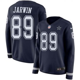 Nike Dallas Cowboys #89 Blake Jarwin Navy Blue Team Color Womens Stitched NFL Limited Therma Long Sleeve Jersey