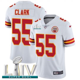Nike Kansas City Chiefs #55 Frank Clark White Super Bowl LIV 2020 Youth Stitched NFL Vapor Untouchable Limited Jersey
