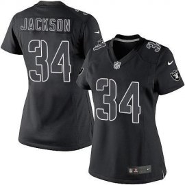 Nike Las Vegas Raiders #34 Bo Jackson Black Impact Womens Stitched NFL Limited Jersey