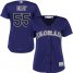 Colorado Rockies #55 Jon Gray Purple Alternate Womens Stitched MLB Jersey