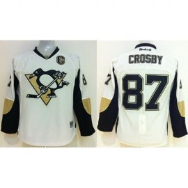 Pittsburgh Penguins #87 Sidney Crosby White Stitched Youth NHL Jersey