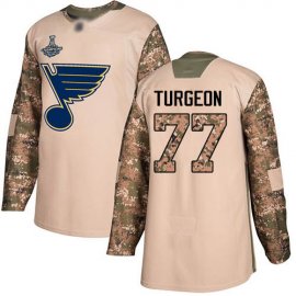 Adidas St. Louis Blues #77 Pierre Turgeon Camo Authentic 2017 Veterans Day Stanley Cup Champions Stitched NHL Jersey