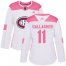 Adidas Montreal Canadiens #11 Brendan Gallagher White/Pink Authentic Fashion Womens Stitched NHL Jersey