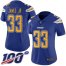 Nike Los Angeles Chargers #33 Derwin James Jr Electric Blue Womens Stitched NFL Limited Rush 100th Season Jersey