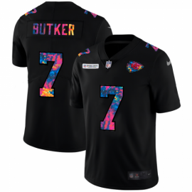 Kansas City Chiefs #7 Harrison Butker Mens Nike Multi-Color Black 2020 NFL Crucial Catch Vapor Untouchable Limited Jersey