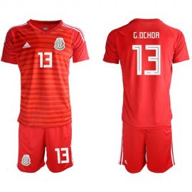 Mexico #13 G.Ochoa Red Goalkeeper Soccer Country Jersey