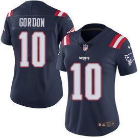 Nike New England Patriots #10 Josh Gordon Navy Blue Womens Stitched NFL Limited Rush Jersey