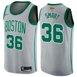 Nike Boston Celtics #36 Marcus Smart Gray Womens 2022 NBA Finals Swingman City Edition Jersey Womens