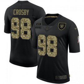Las Vegas Raiders #98 Maxx Crosby Mens Nike 2020 Salute To Service Camo Limited NFL Jersey Black