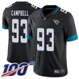 Nike Jacksonville Jaguars #93 Calais Campbell Black Team Color Mens Stitched NFL 100th Season Vapor Limited Jersey