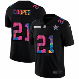 Dallas Cowboys #21 Ezekiel Elliott Mens Nike Multi-Color Black 2020 NFL Crucial Catch Vapor Untouchable Limited Jersey