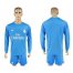 Real Madrid Blank Sky Blue Goalkeeper Long Sleeves Soccer Club Jersey