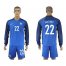 France #22 Mathieu Home Long Sleeves Soccer Country Jersey