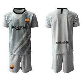 Barcelona Blank Grey Goalkeeper Soccer Club Jersey