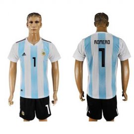 Argentina #1 Romero Home Soccer Country Jersey