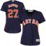 Houston Astros #27 Jose Altuve Navy Blue Alternate 2019 World Series Bound Womens Stitched MLB Jersey