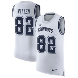 Nike Dallas Cowboys #82 Jason Witten White Mens Stitched NFL Limited Rush Tank Top Jersey
