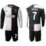 Juventus #7 Ronaldo Home Long Sleeves Soccer Club Jersey