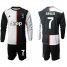 Juventus #7 Ronaldo Home Long Sleeves Soccer Club Jersey