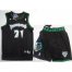 Minnesota Timberwolves 21 Kevin Garnett Black Jerseys Shorts NBA Suits Cheap