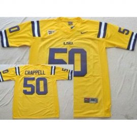 LSU Tigers 50 Joey Crappell Yellow College Football Jersey