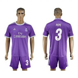 Real Madrid #3 Pepe Away Soccer Club Jersey