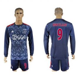 Ajax #9 Huntelaar Away Long Sleeves Soccer Club Jersey