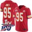Nike Kansas City Chiefs #95 Chris Jones Red Super Bowl LIV 2020 Team Color Youth Stitched NFL 100th Season Vapor Untouchable Limited Jersey