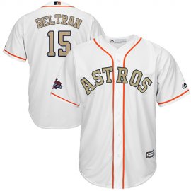 Houston Astros #15 Carlos Beltran White 2018 Gold Program Cool Base Stitched Youth MLB Jersey