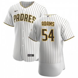 San Diego Padres #54 Austin Adams Mens Nike White Brown Home 2020 Authentic Player Jersey