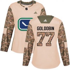 Adidas Vancouver Canucks #77 Nikolay Goldobin Camo Authentic 2017 Veterans Day Womens Stitched NHL Jersey