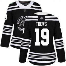 Adidas Chicago Blackhawks #19 Jonathan Toews Black Authentic 2019 Winter Classic Womens Stitched NHL Jersey