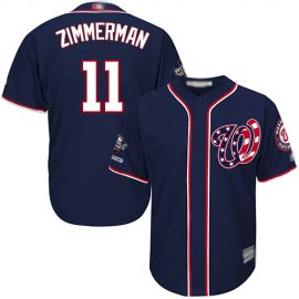 Washington Nationals #11 Ryan Zimmerman Navy Blue Cool Base 2019 World Series Champions Stitched Youth MLB Jersey