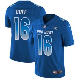 Nike Los Angeles Rams #16 Jared Goff Royal Youth Stitched NFL Limited NFC 2018 Pro Bowl Jersey