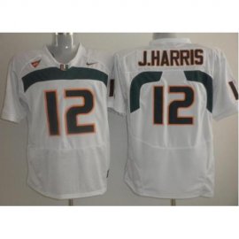 Miami Hurricanes 12 Jacory Harris White College Football Jersey