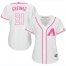 Arizona Diamondbacks #21 Zack Greinke White/Pink Fashion Womens Stitched MLB Jersey