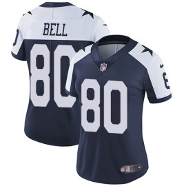 Nike Dallas Cowboys #80 Blake Bell Navy Blue Thanksgiving Womens Stitched NFL Vapor Throwback Limited Jersey