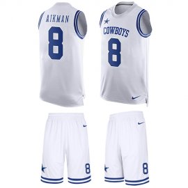 Nike Dallas Cowboys #8 Troy Aikman White Mens Stitched NFL Limited Tank Top Suit Jersey