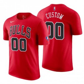 Chicago Bulls Custom Red Mens Nike 2021-22 NBA 75th Anniversary Diamond T-Shirt