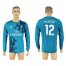Real Madrid #12 Marcelo Sec Away Long Sleeves Soccer Club Jersey