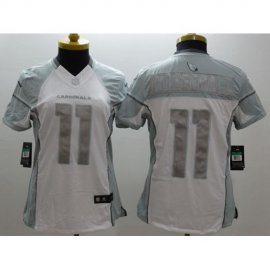 Nike Arizona Cardinals #11 Larry Fitzgerald White Womens Stitched NFL Limited Platinum Jersey