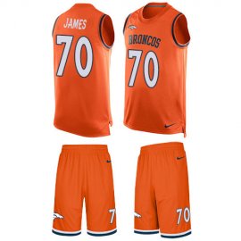 Nike Denver Broncos #70 JaWuan James Orange Team Color Mens Stitched NFL Limited Tank Top Suit Jersey