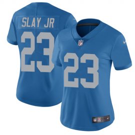 Nike Detroit Lions #23 Darius Slay Jr Blue Throwback Womens Stitched NFL Vapor Untouchable Limited Jersey